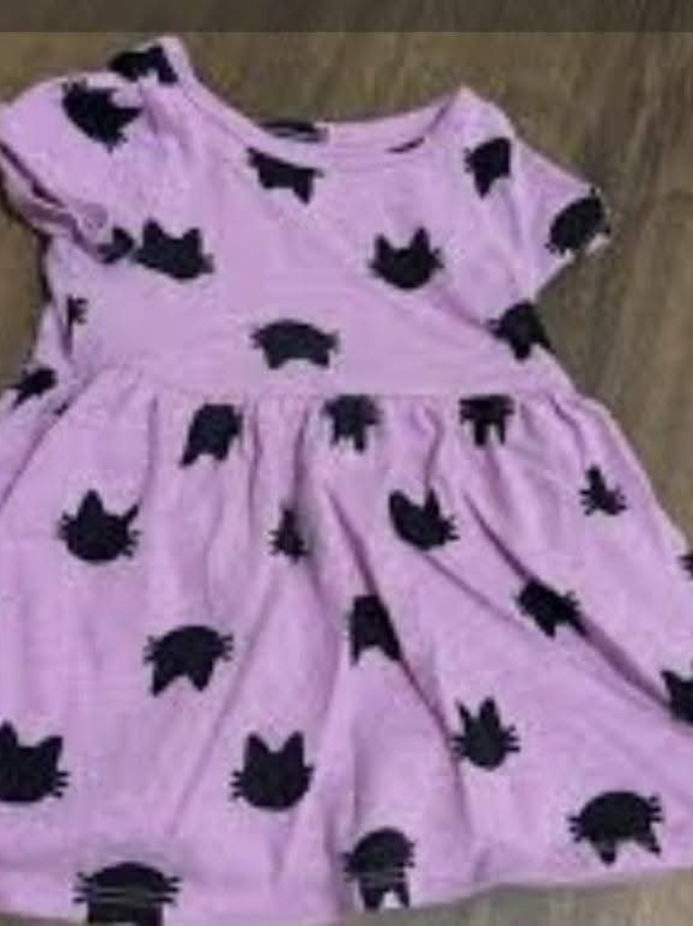 Cat & Jack Lavender Dress with Black Cat Silhouettes